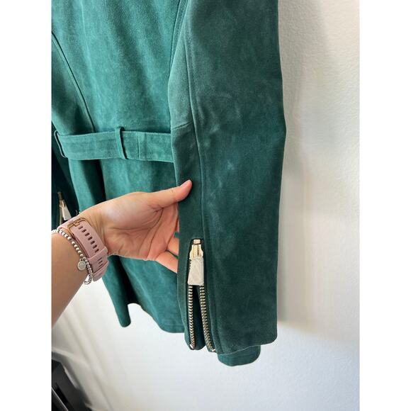 X by NBD Nicole Petrol Green Suede Coat NWOT size 4 - Picture 6 of 13